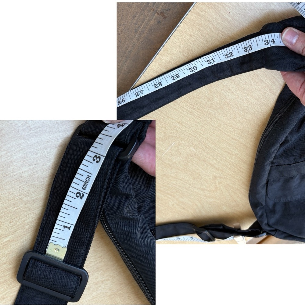 Ameribag Healthy Back Sling Bag Tote In Distressed Nylon Black Sz Extra Small - Picture 16 of 16
